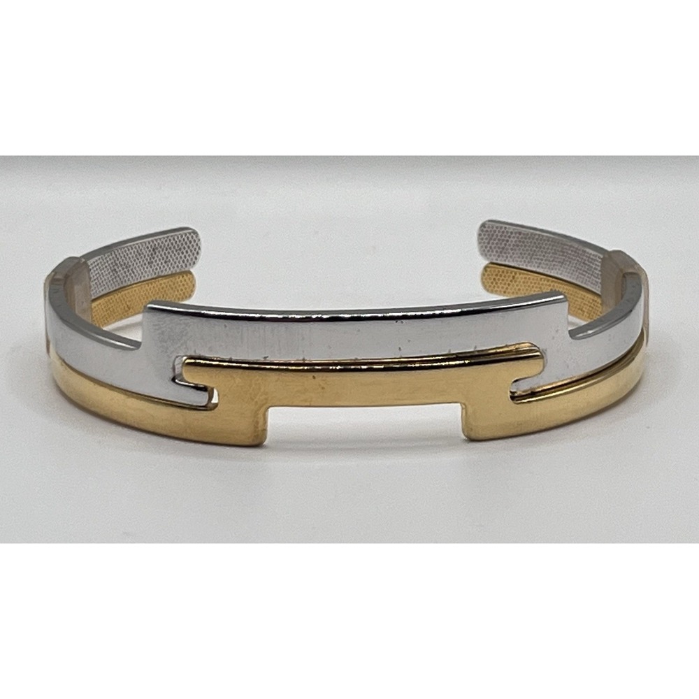 Vintage 1977 Avon Counterparts Interlocking Bracelets Signed 7in Two Tone